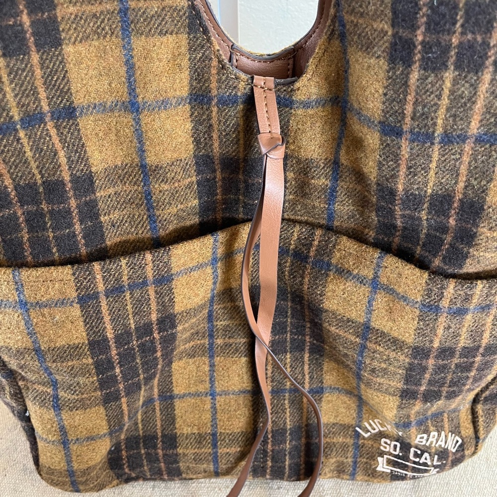Lucky Brand Group Rhyn Hobo Topanga Tan Plaid Shoulder Bag - Picture 8 of 8